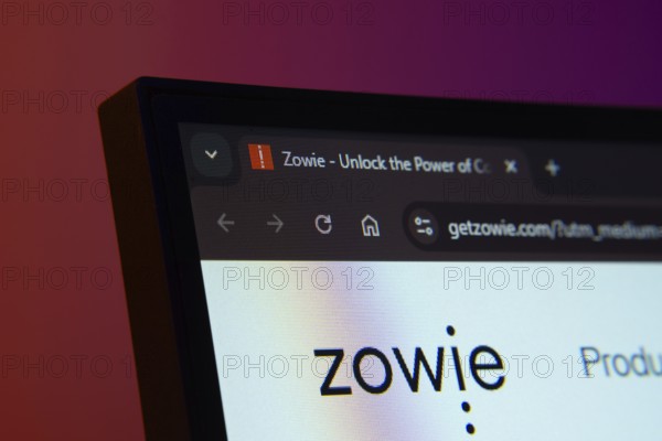 Dhaka, Bangladesh- 02 June 2025: Close-up of a computer screen displaying the Zowie AI web interface in dark mode
