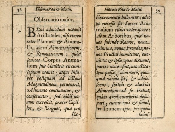 Pages from ‘Historia vitae et mortis‘ by Sir Francis Bacon, 1561 - 1626, English lawyer, statesman, essayist, historian, intellectual reformer, philosopher and scientist