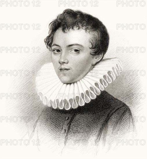 Portrait of Sir Francis Bacon as a child, Baron Baco of Verulam, 1561 - 1626, English lawyer, statesman, essayist, historian, intellectual reformer, philosopher and scientist, digitally edited