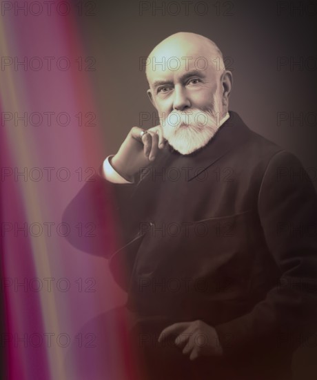 A portrait of Thomas Burberry, 1835 – 1926, an English fashion designer and the founder of the Burberry fashion house