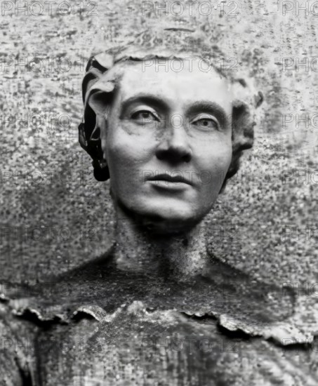 Bust of Marie-Sophie Germain, 1776 –1831, French mathematician, physicist and philosopher, digitally edited