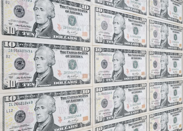 10 US dollar notes, 10 dollar banknotes