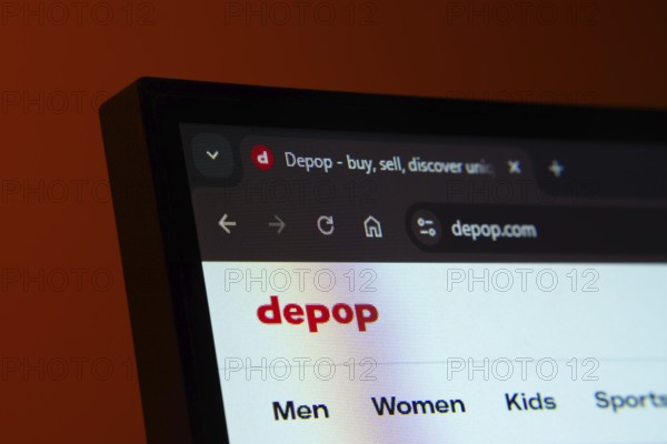 Dhaka, Bangladesh- 02 June 2025: Close-up of a computer screen displaying the Depop web interface in dark mode