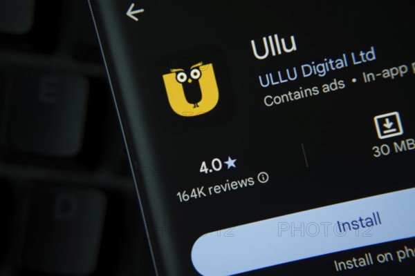 Dhaka, Bangladesh- 27 July 2025: Ullu app from Google Playstore is displayed on a smartphone screen