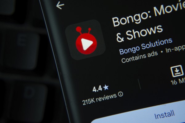 Dhaka, Bangladesh- 27 July 2025: Bongo app from Google Playstore is displayed on a smartphone screen
