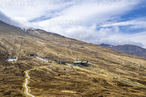 View of Nevis Range Mountains, Grampian Mountains, Fort William, Highland, Lochaber, Scotland, UK
