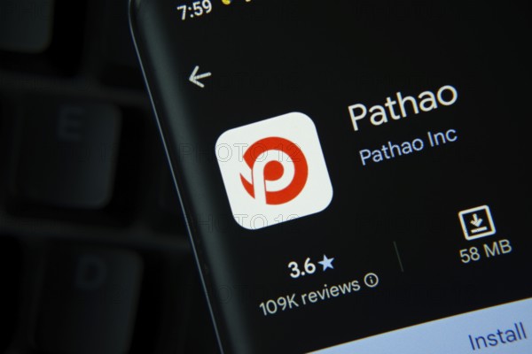 Dhaka, Bangladesh- 27 July 2025: Pathao app from Google Playstore is displayed on a smartphone screen