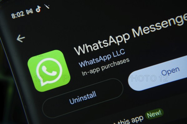 Dhaka, Bangladesh- 27 July 2025: WthasApp Messenger app from Google Playstore is displayed on a smartphone screen