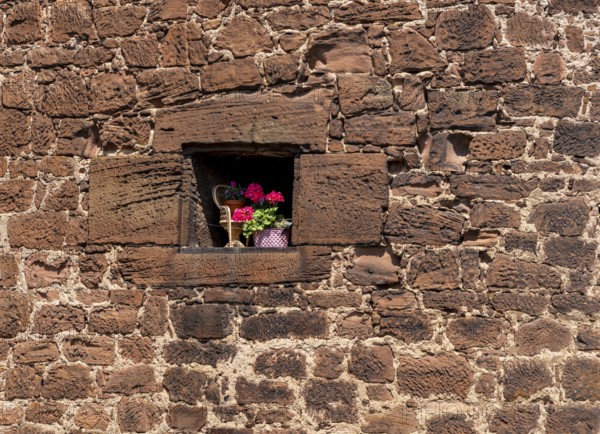 The old town centre with half-timbered houses, church towers and remains of the town wall in Büdingen, Hesse, Germany