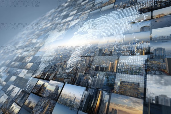 Concept of global international trade and commerce and interconnected businesses global corporations, AI generated