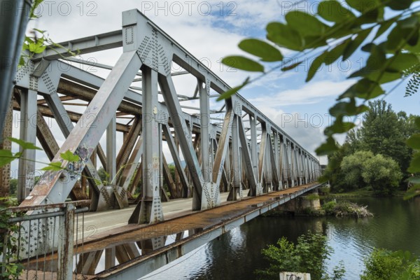 The old railway bridge being converted into the Fiesta Bridge over the Váh River, Capital of Culture 2026, Trencín, Slovakia