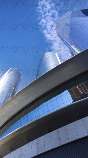 UAE, United Arab Emirates, Abu Dhabi downtown panorama and financial center skyline
