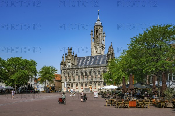 Middelburg, Zeeland, Netherlands - Stadhuis Middelburg. The town hall on the market square in the historic city centre is a landmark of the city