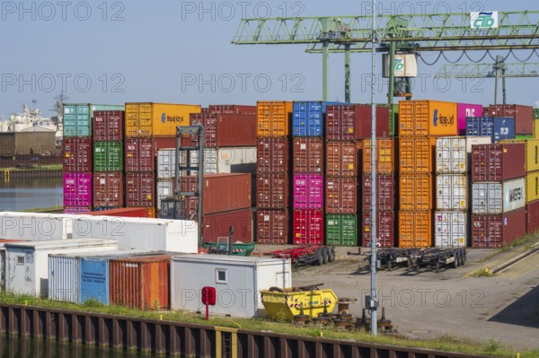 Container Terminal, CTD, canal, harbour, Dortmund, Ruhr area, North Rhine-Westphalia, Germany