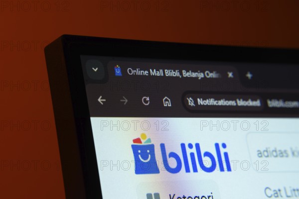 Dhaka, Bangladesh- 02 June 2025: Close-up of a computer screen displaying the Blibli web interface in dark mode