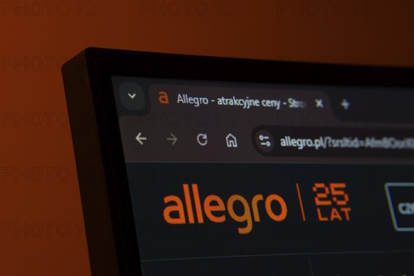 Dhaka, Bangladesh- 02 June 2025: Close-up of a computer screen displaying the Allegro web interface in dark mode