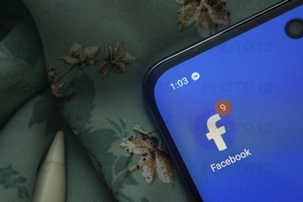Dhaka, Bangladesh- 07 May 2025: Facebook app icon is seen on smartphone