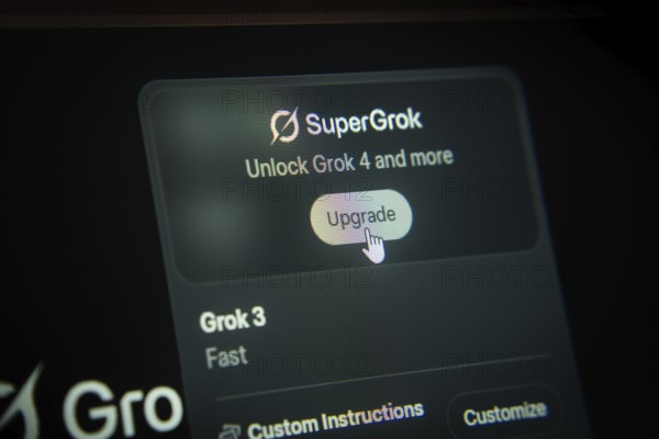 Interface option to upgrade and unlock Grok 4 access on SuperGrok