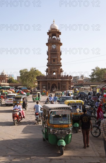 Ghanta Ghar clock tower in Sandar Market Girdikot, old town of Jodhpur, Rajasthan, India