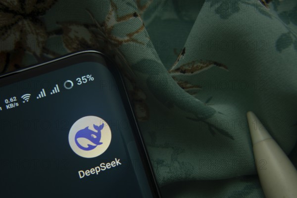 Dhaka, Bangladesh- 07 May 2025: Deepseek app icon is seen on smartphone