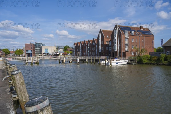 Building at the harbour, town hall, Husum, North Sea, North Frisia, Schleswig-Holstein, Germany