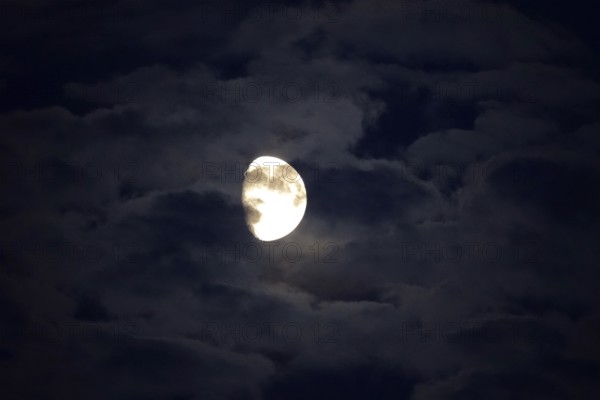 Picturesque sky with moon, moonlit night, July, Germany