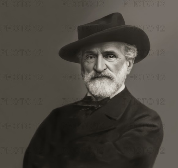 Giuseppe Fortunino Francesco Verdi, 1813 – 1901, Italian composer, digitally edited after a photograh of Brogi