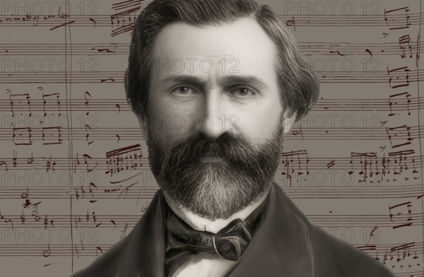 Giuseppe Verdi, 1813 – 1901, Italian opera composer, autograph notesheet from Don Carlos, digitally edited