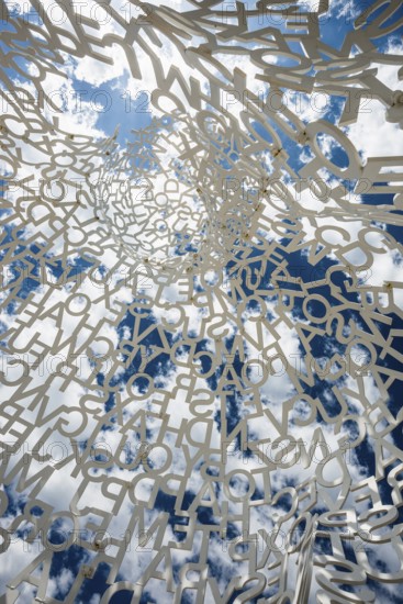 Sculpture made of letters, Le Nomade, artist Jaume Plensa, Antibes, Provence Alpes Côte d'Azur, South of France, France