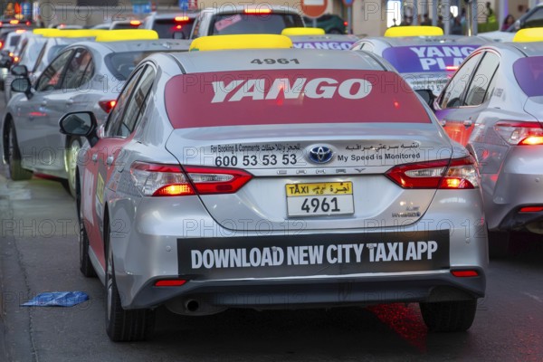 Road traffic taxi, Abu Dhabi, United Arab Emirates