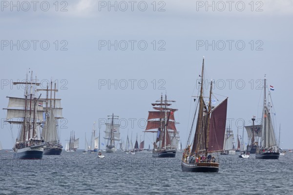 Sailing ships, windjammer parade, Kieler Woche, Kiel Fjord, Kiel, Schleswig-Holstein, Germany