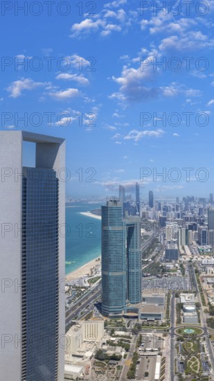 UAE, United Arab Emirates, Abu Dhabi downtown panorama and financial center skyline
