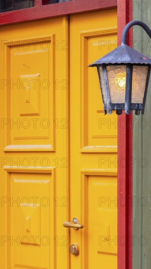 Norway, scenic Trondheim town. Bakklandet, a famous tourist travel destination with colorful houses