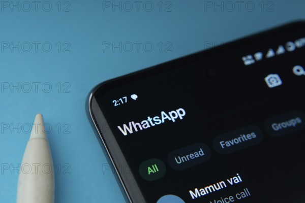 Dhaka, Bangladesh- 04 July 2025: A smartphone displaying the WhatsApp homepage