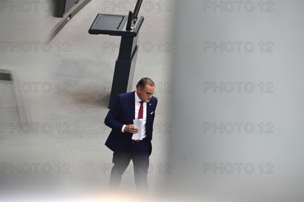 Tino Chrupalla (AfD) after his speech in the Bundestag in response to the government statement by Federal Chancellor Friedrich Merz (CDU)