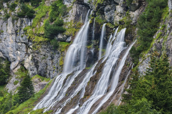 Jungibach Falls in Gental near Engstlenalp, Canton Bern, Switzerland