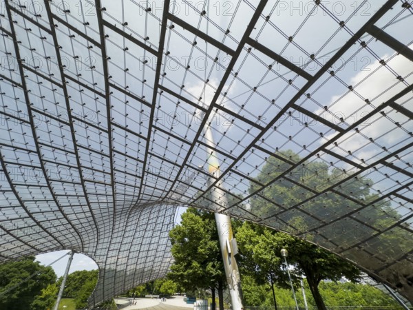 Roof construction, Olympic Park, Munich, Bavaria, Germany