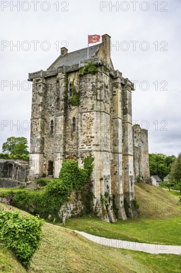 Castle ruin of Chateau de Saint-Sauveur-le-Vicomte, Manche, Normandy, France