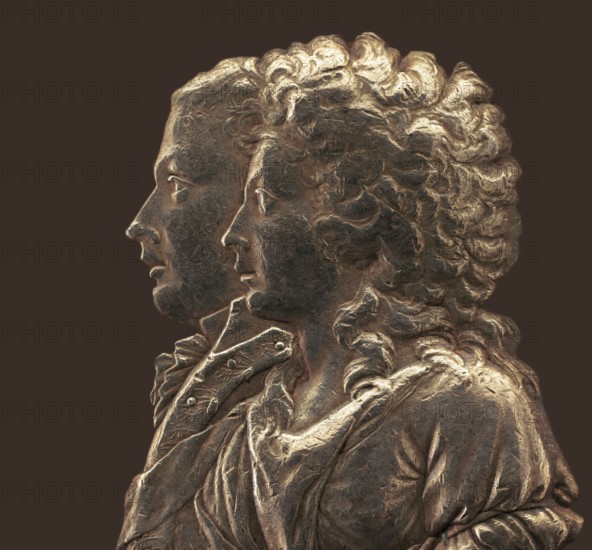 Marriage Medal of Crown Prince Frederick William of Prussia and Princess Louise Augusta of Mecklenburg-Strelitz, Luise Auguste Wilhelmine Amalie Herzogin zu Mecklenburg, 1793, digitally edited after Daniel Friedrich Loos