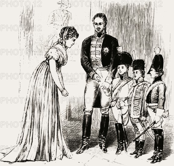 The royal couple with their children, Frederick William III, 1770-1840, king of Prussia and Louise of Mecklenburg-Strelitz, Luise Herzogin zu Mecklenburg - Strelitz, Luise Auguste Wilhelmine Amalie Herzogin zu Mecklenburg, Königin Luise, 1776 – 1810, Queen of Prussia