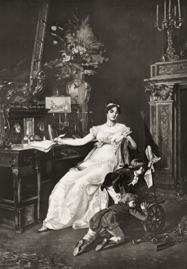 The royal couple with their children, Frederick William III, 1770-1840, king of Prussia and Louise of Mecklenburg-Strelitz, Luise Herzogin zu Mecklenburg - Strelitz, Luise Auguste Wilhelmine Amalie Herzogin zu Mecklenburg, Königin Luise, 1776 – 1810, Queen of Prussia