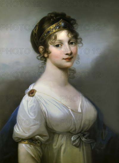 Louise of Mecklenburg-Strelitz, Luise Herzogin zu Mecklenburg - Strelitz, Luise Auguste Wilhelmine Amalie Herzogin zu Mecklenburg, Königin Luise, 1776 – 1810, Queen of Prussia, digitally edited after a painting by Josef Mathias Grassi