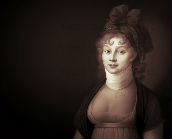 Louise of Mecklenburg-Strelitz, Luise Herzogin zu Mecklenburg - Strelitz, Luise Auguste Wilhelmine Amalie Herzogin zu Mecklenburg, Königin Luise, 1776 – 1810, Queen of Prussia, digitally edited after a painting by Nikolaus Lauer