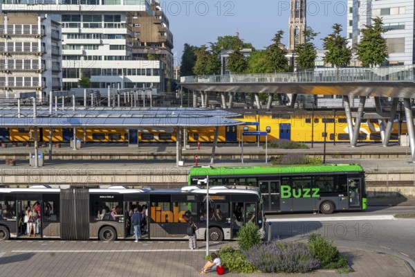 Connection of public transport by rail, road and long-distance railway at Utrecht Centraal station, Netherlands