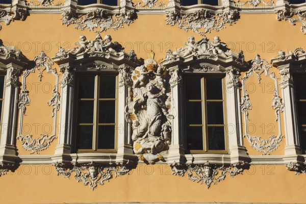 Haus zum Falken, also known as Falkenhaus, Würzburg, Lower Franconia, Bavaria, Germany