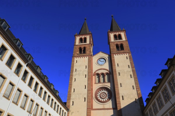 West façade of St Kilian's Cathedral, Würzburg, Lower Franconia, Bavaria, Germany