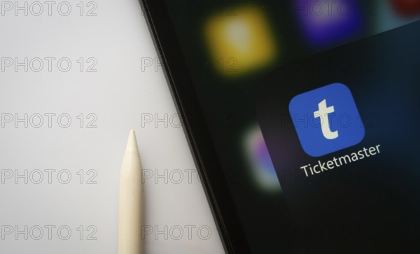 Dhaka, Bangladesh- 18 March 2025: A close up of an iPad screen displaying the Ticketmaster app