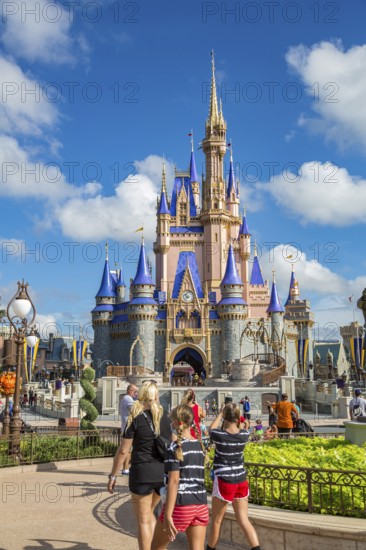 Cinderella's Castle at the end of Main Street in the Magic Kingdom at Walt Disney World, Orlando, Florida