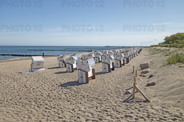 Beach chairs, beach, Baltic Sea, Baltic seaside resort, Kühlungsborn, Rostock district, Mecklenburg-Western Pomerania, Germany