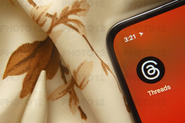 Dhaka, Bangladesh- 07 May 2025: Threads app icon is seen on smartphone